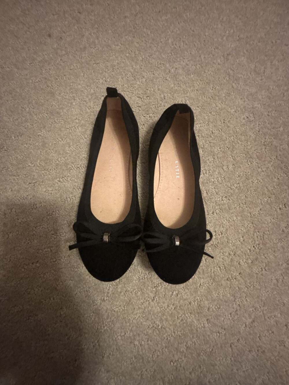 Kelly & Katie kids  Sarah Ballet Flat Size 2 Black Bow Shoes